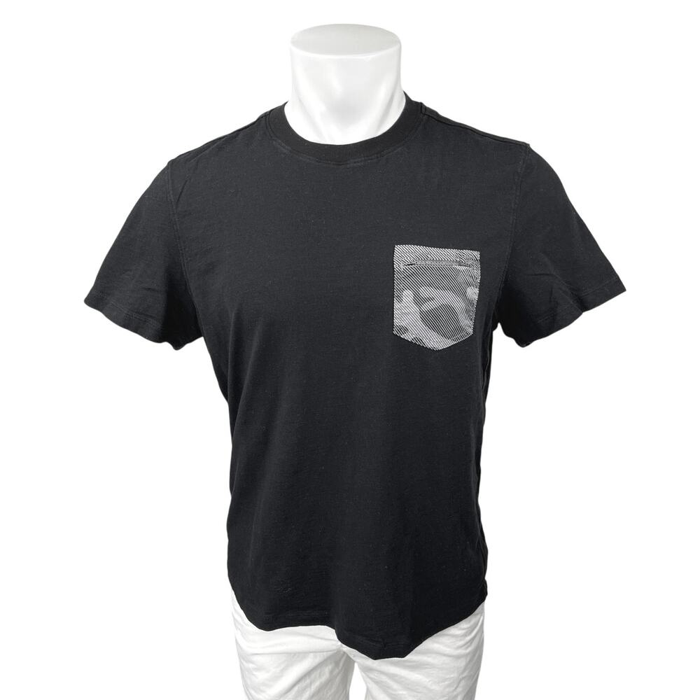 Michael Kors Men's Black Short Sleeve Crew Neck Pocket Tee T Shirt Top Size L